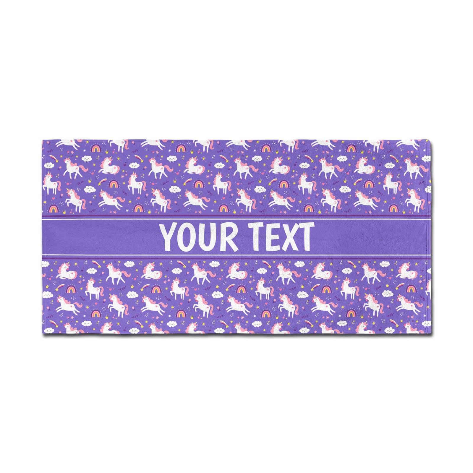 Personalized Towel - Unicorns - Purple - 30" x 60"
